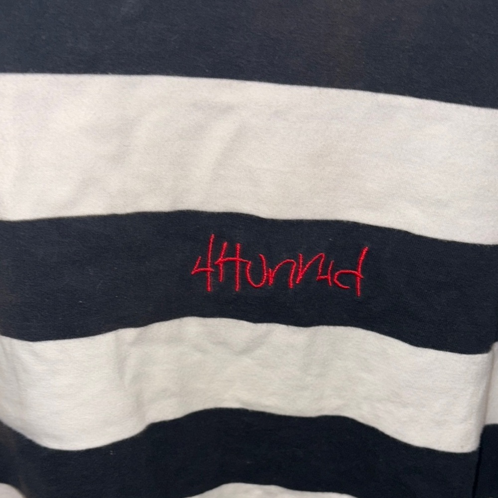 Striped Black and White with Red 4hunnid  still brazy 2015 drop rare bag n laceS